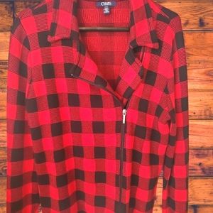 Chaps Buffalo plaid jacket/ sweater sz L